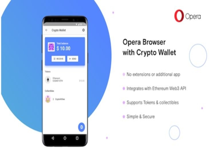 Opera lanza un navegador móvil con un monedero de criptomonedas integrado