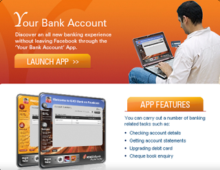 Hacer banca online a través de Facebook (ICCI en la India)