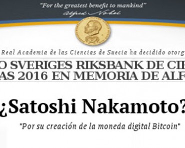 Premio Nobel en Economía para el creador de Bitcoin, Satoshi Nakamoto?