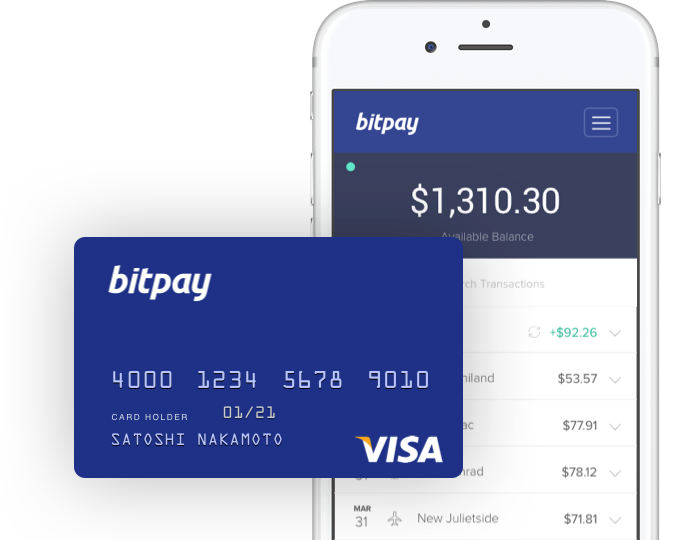 App para móviles de Visa Bitpay