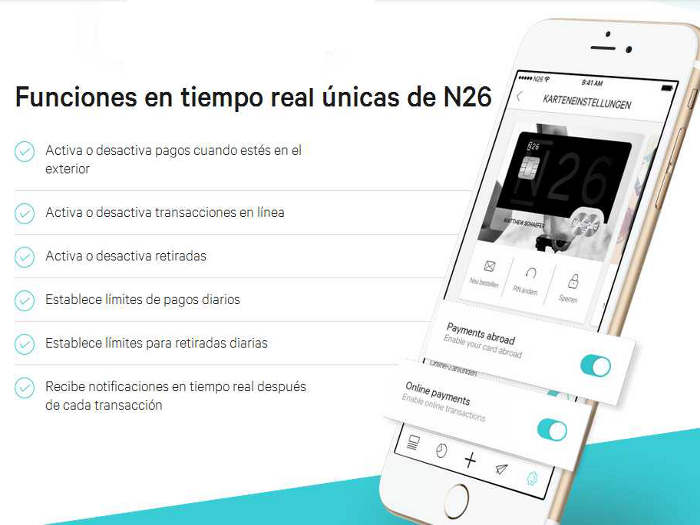 N26, funciones en tiempo real